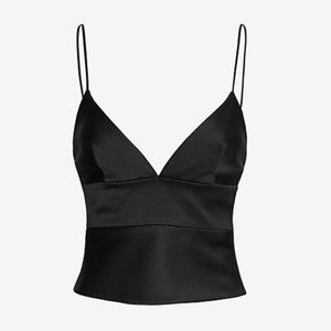 L'AGENCE Black Satin Bustier Size: 6